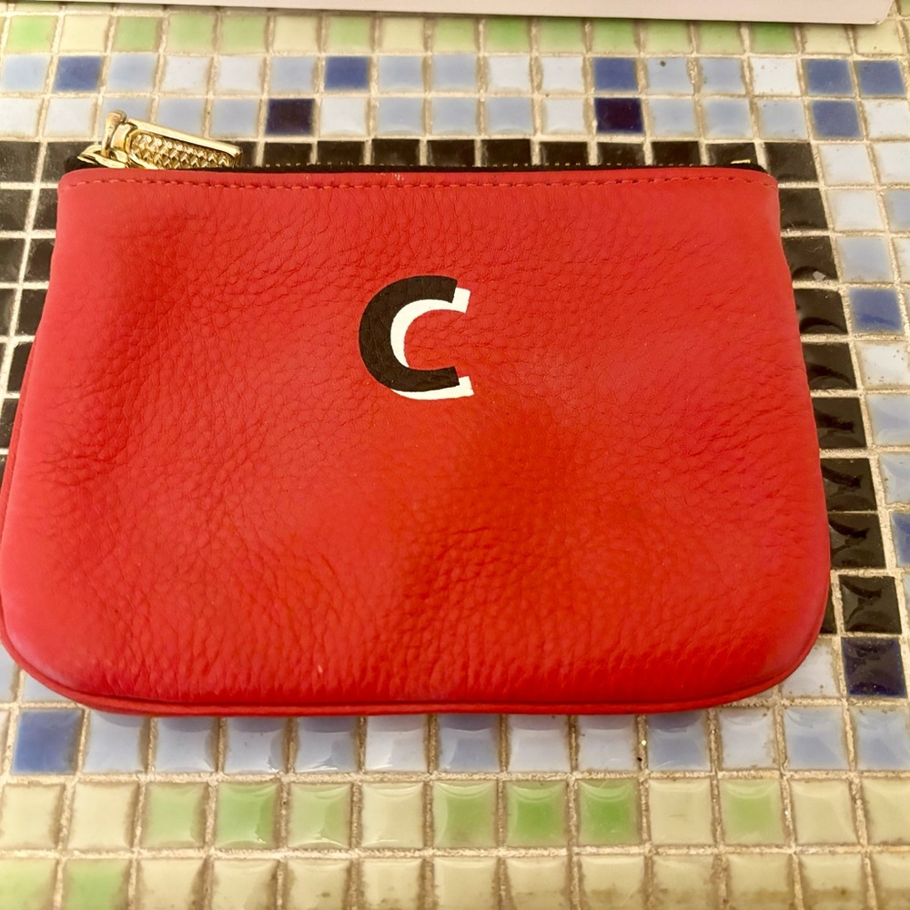 Rebecca Minkoff initial C coin pouch wristlet wallet red. EUC.